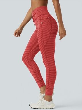 Halara High Waisted Striped Yoga 7/8 Leggings with Pockets
